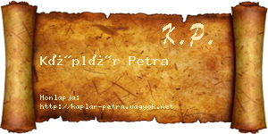 Káplár Petra névjegykártya