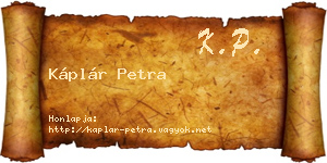 Káplár Petra névjegykártya