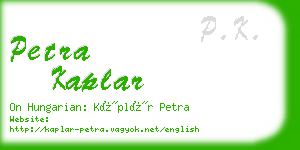 petra kaplar business card